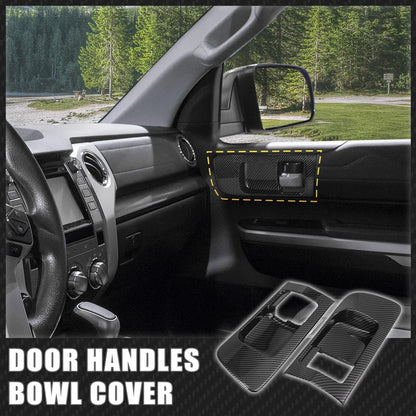 Carbon Fiber Front Door Handle Bowl Cover Trim for Toyota Tundra (2014–2021)
