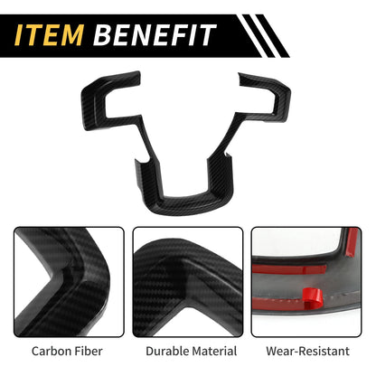 Steering Wheel Cover Trim for Ford F-150 (2015–2020) Carbon Fiber Black