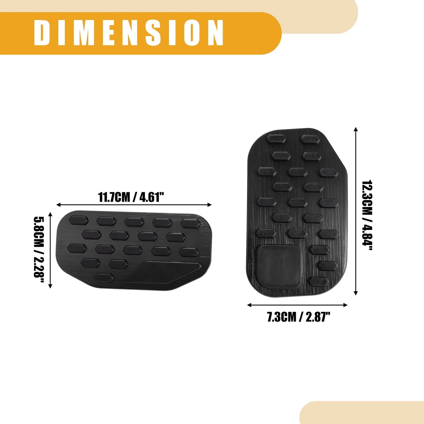 Set of 2 Brake Gas Pedal Pads for Ford F-150 (2021–2023) Black