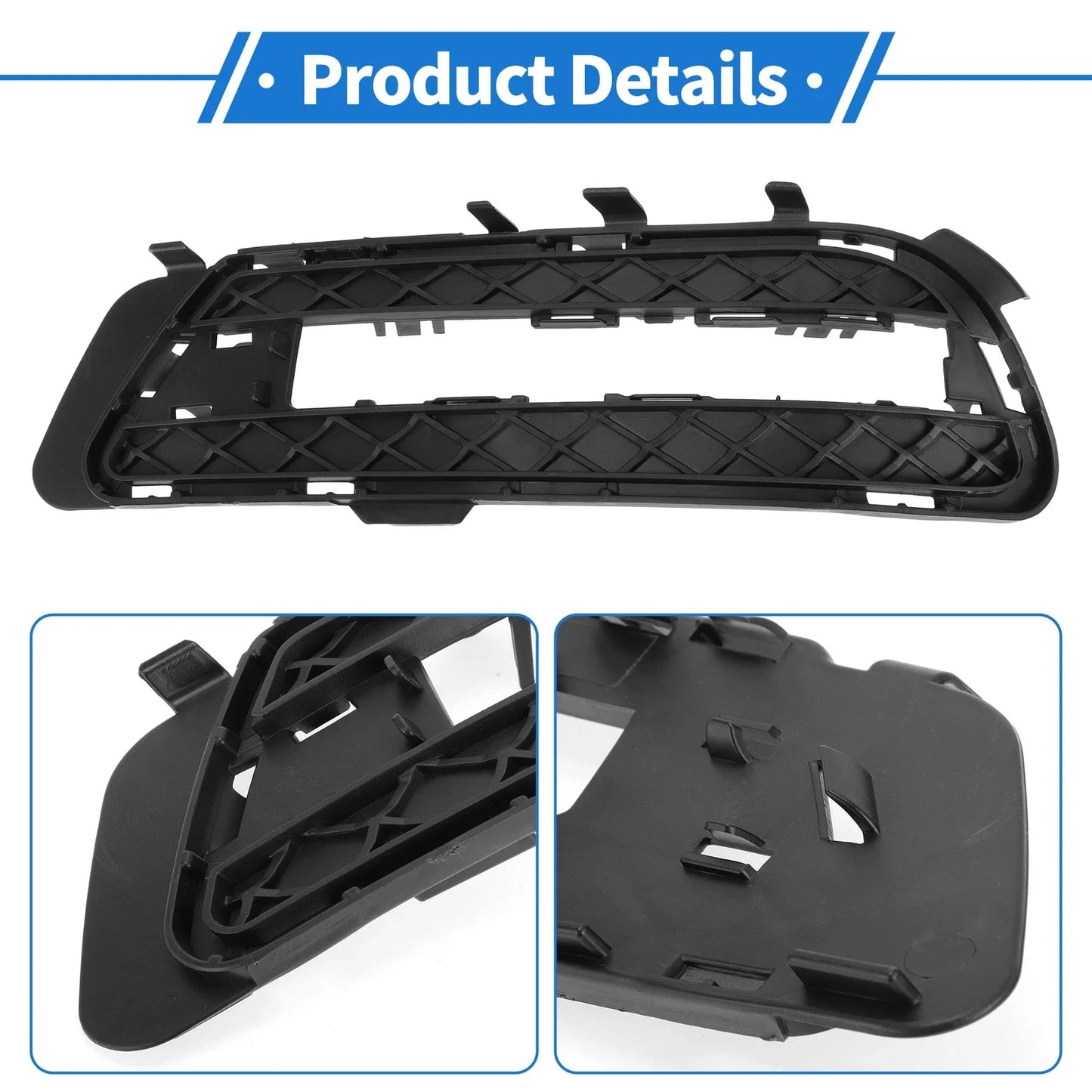 Front Left Fog Light Grill for Mercedes-Benz E350 (2009-2016) Black
