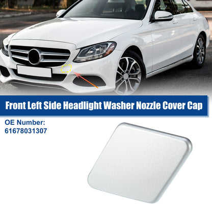 Left Front Headlight Washer Nozzle Cover for BMW 335i (2007–2013) No. 61678031307 Silver Tone