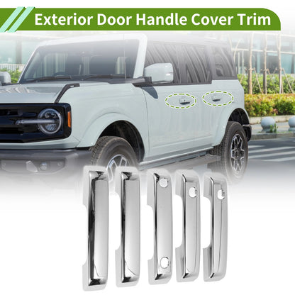 Exterior Door Handle Cover Trim for Ford Bronco (2021–2025) Electroplated Silver