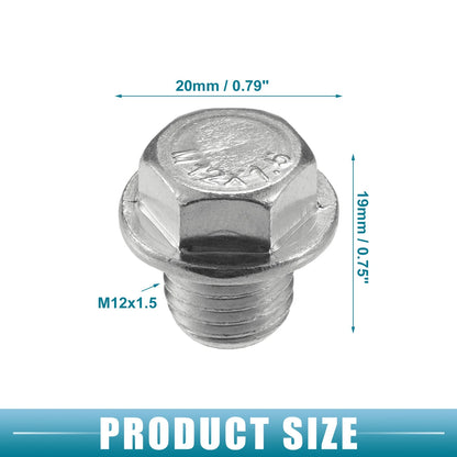 Set of 10 Universal Car Oil Drain Plug with Gasket M12x1.5