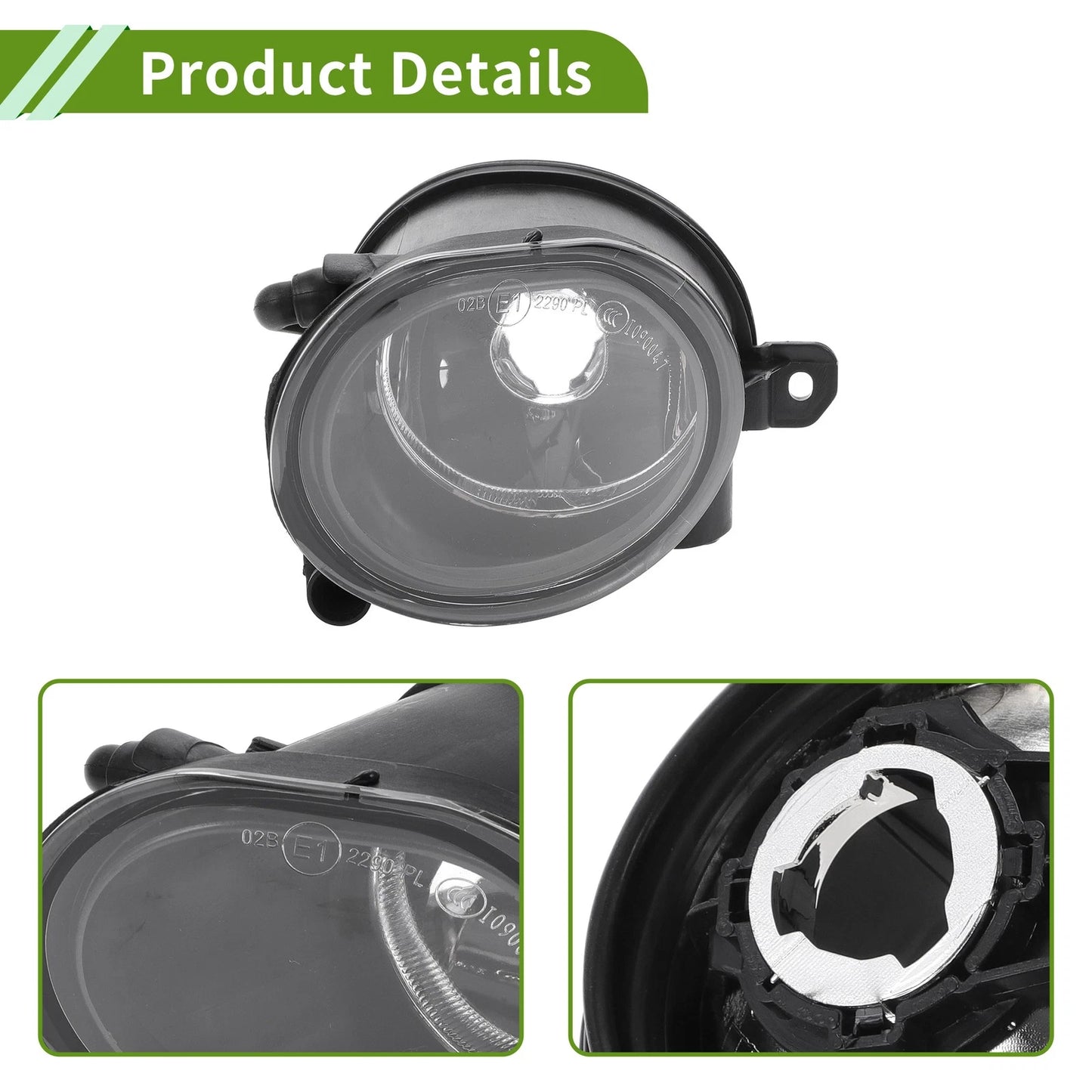 1 Pc Fog Light Grill for Volvo S40 (2008–2011) No. 30764930 Clear