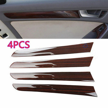 4X Wood Grain Car Inner Door Panel Cover Trim for Audi A4 (2000–2016)