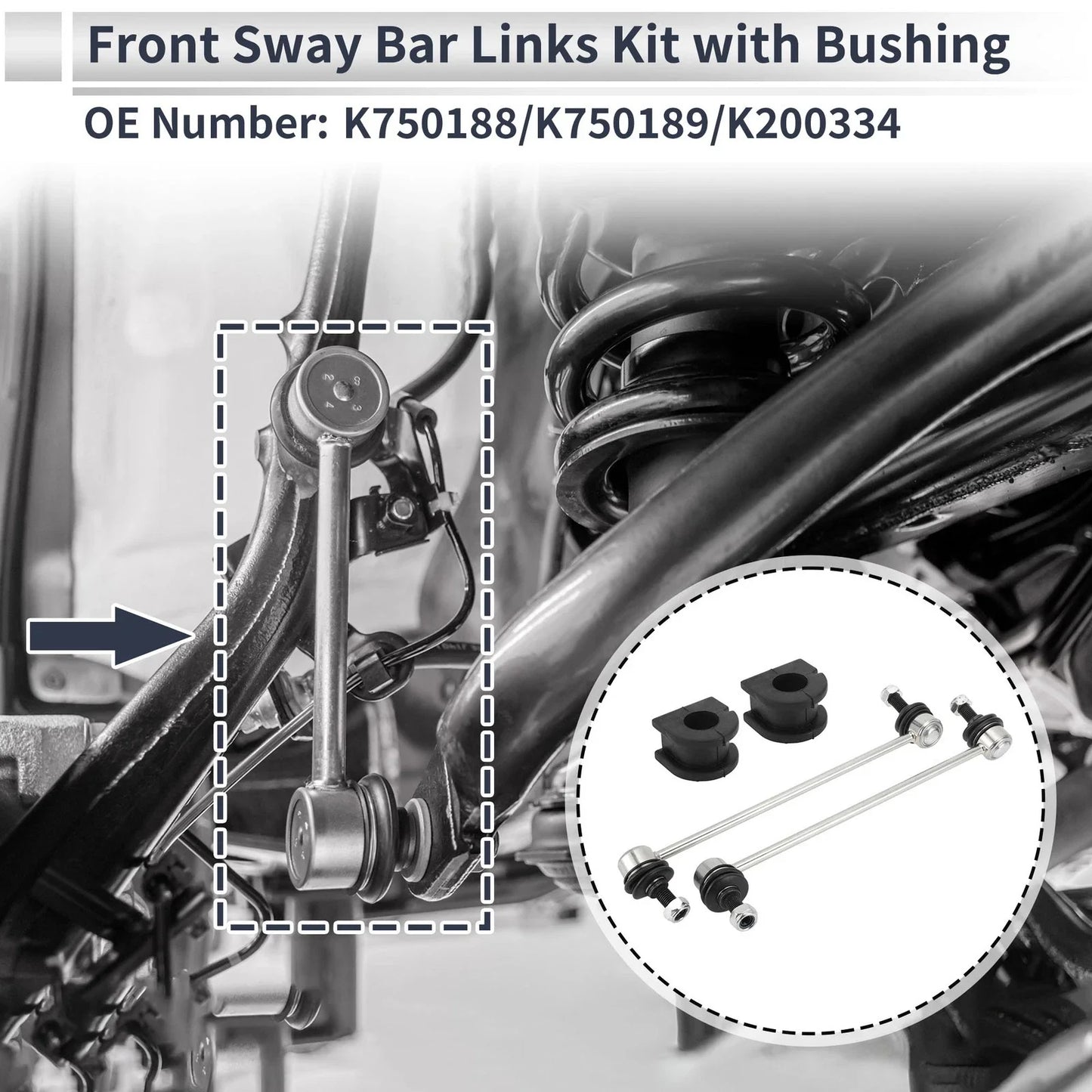 Front Stabilizer Bar Links with 2 x Bushings for GMC Terrain (2010-2012)
