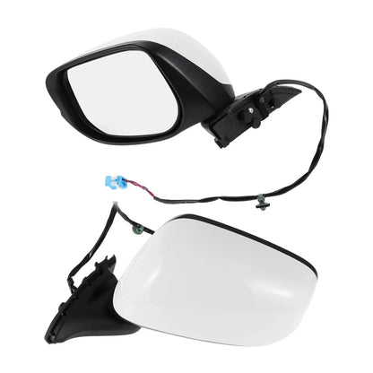 Left Side Door Mirror Replacement for Honda Fit (2009-2014) Manual Folding White