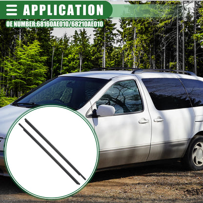 Set of 2 Front Left Right Door Window Belt Weatherstrip for Toyota Sienna (2004–2010)