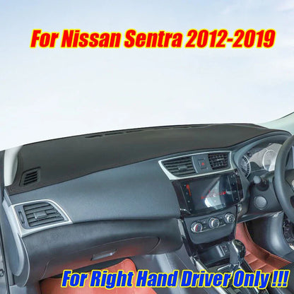 RHD Leather Dash Cover Pad Mat for Nissan Sentra (2012–2019)