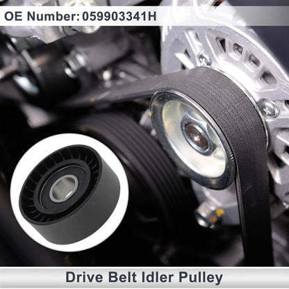 Drive Belt Idler Pulley for Porsche Cayenne (2010-2014) Black 1 x Piece