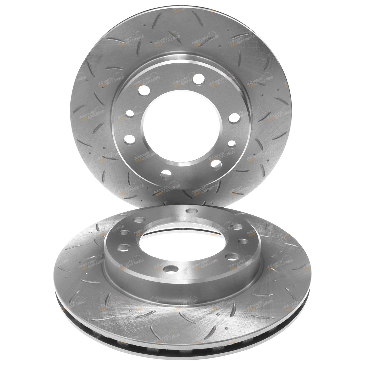 Set of 2 Drilled & Slotted Front Brake Rotors & Pads for Landcruiser (1980–1990)