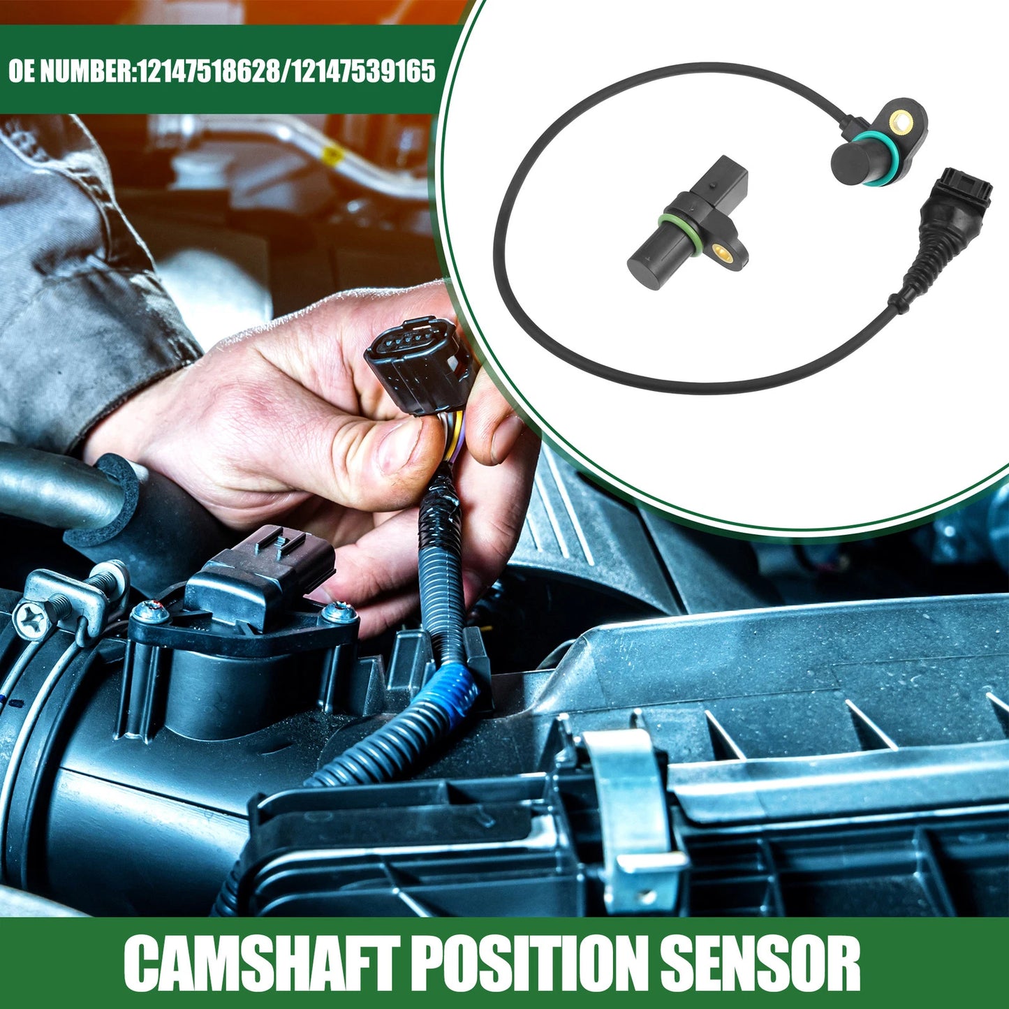 Set of 1 Engine Camshaft Position Sensor for BMW 325CI (2001–2006) No. 12147539165