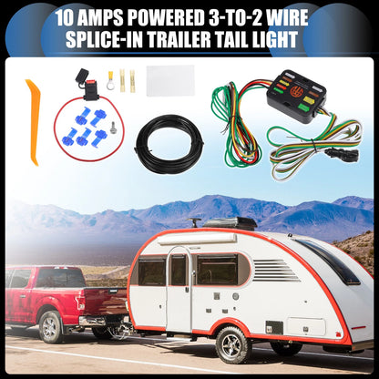 Set of 1 Trailer Tail Light Converter for Car (10 Amps, 3-to-2 Wire)