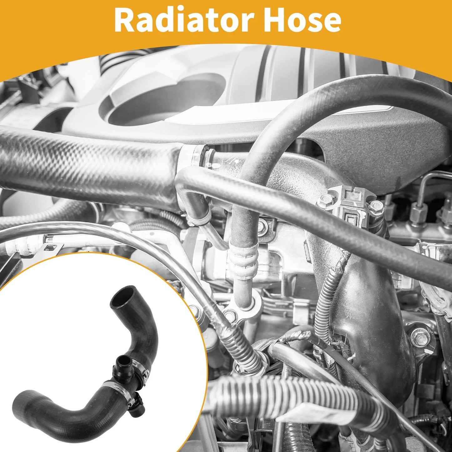 Radiator Hose 2.0L for BMW 328i xDrive (2013-2016) Rubber Black