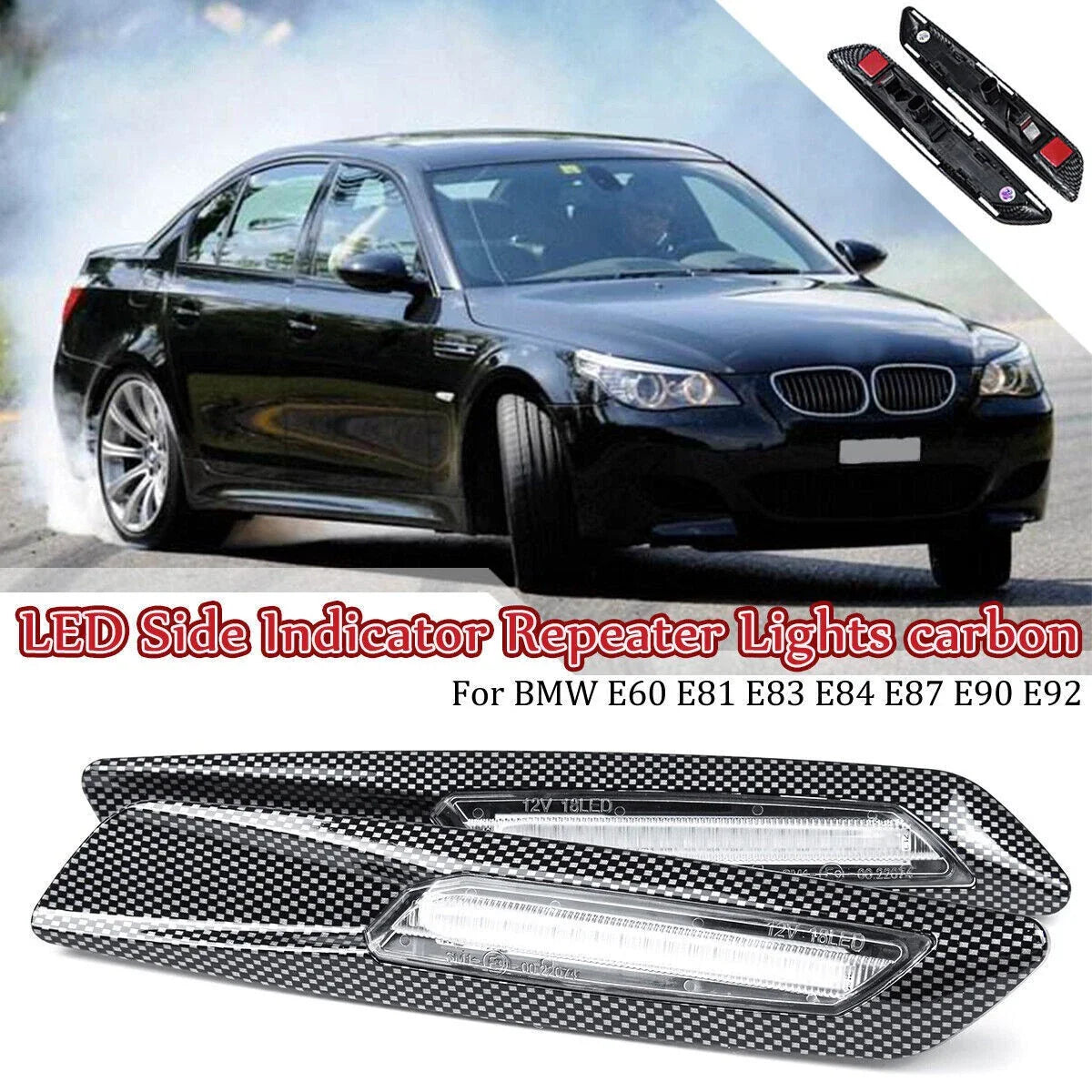 Front Side Marker Lights /  / Amber LED for BMW 128i 328i 335i 525i 530i