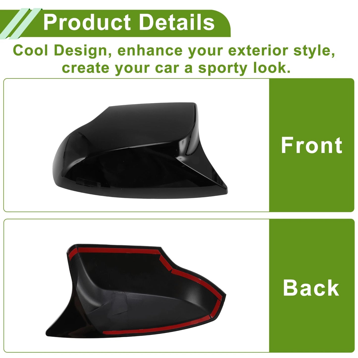 1 Pair ABS Mirror Cover Cap Glossy Black for Subaru Crosstrek (2013–2014) 91059AJ210