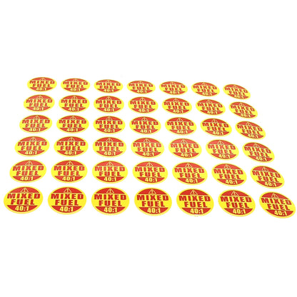42X Weatherproof Fuel 40:1 Stickers for Mixed Fuel Applications