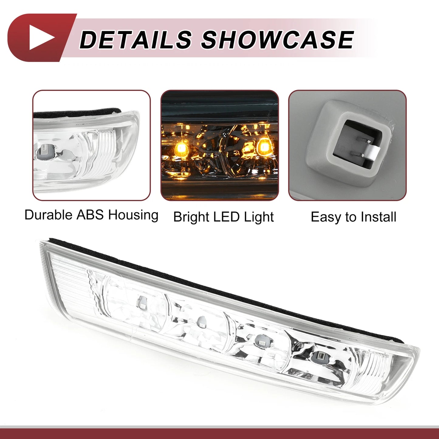 Mirror Turn Signal Light for Hyundai Santa Fe (No. 876133J000, Left, Gray, Clear)