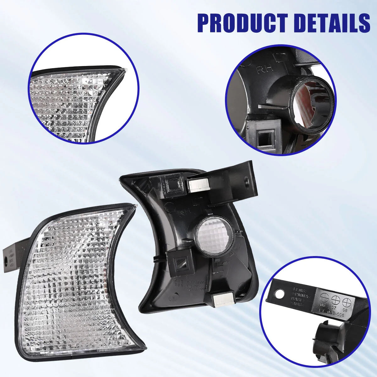 1 Pair Front Corner Lights Turn Signal for BMW 5-Series E34 (1988–1995)