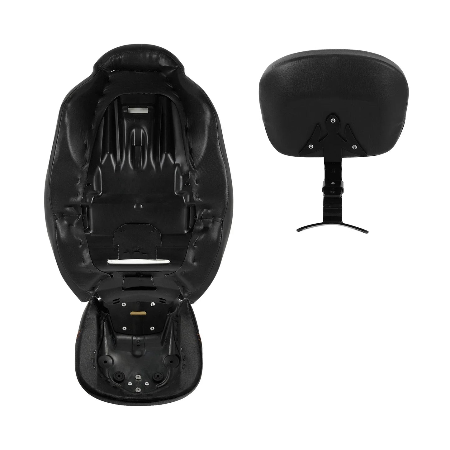 Black Driver Passenger Seats & Rider Pad for Harley Street Road Glide (09-23)