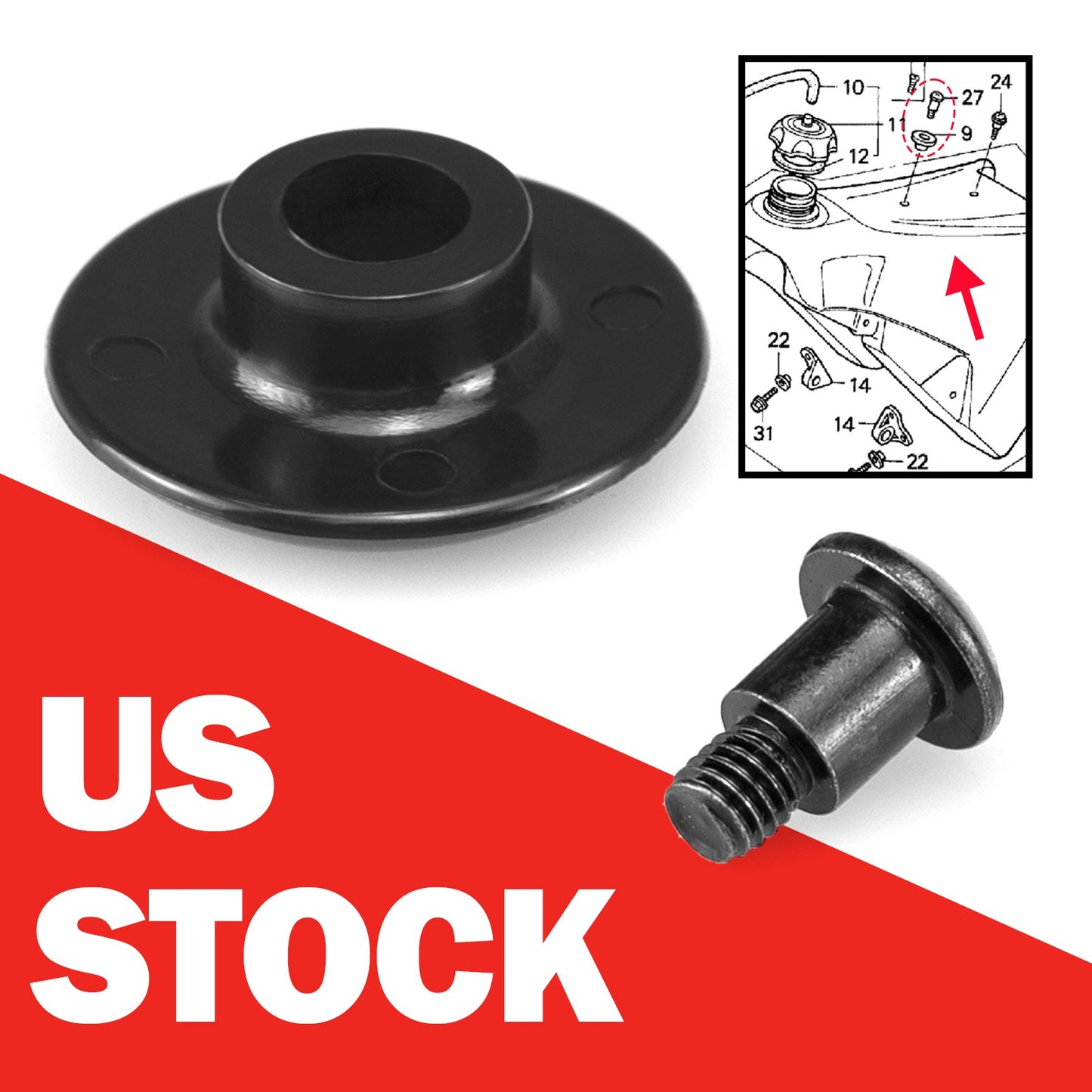 Fuel Tank Seat Collar Bolt for Honda Rancher 350 (2000–2003)