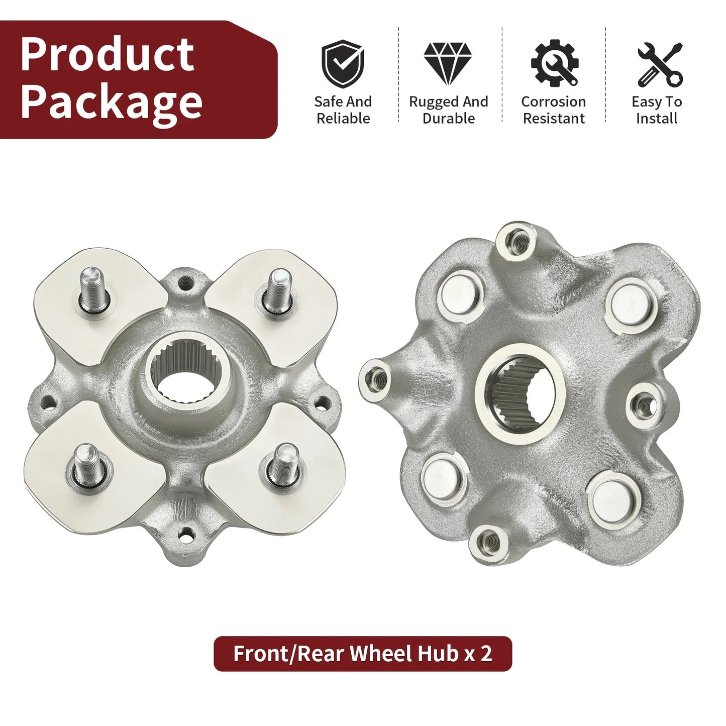 2 x Front Hubs for Yamaha Grizzly Kodiak 450/550/700