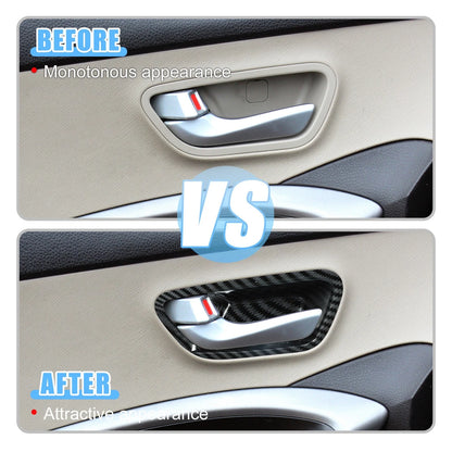 Carbon Fiber Inner Door Handle Bowl Cover Trim for Dodge