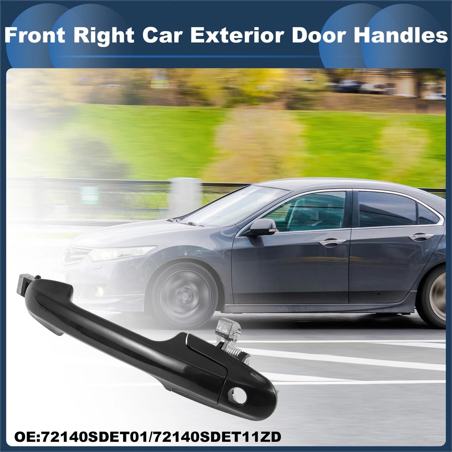 Front Right Door Handle No. 72140SDET01 for Honda Accord (2003–2007) Black