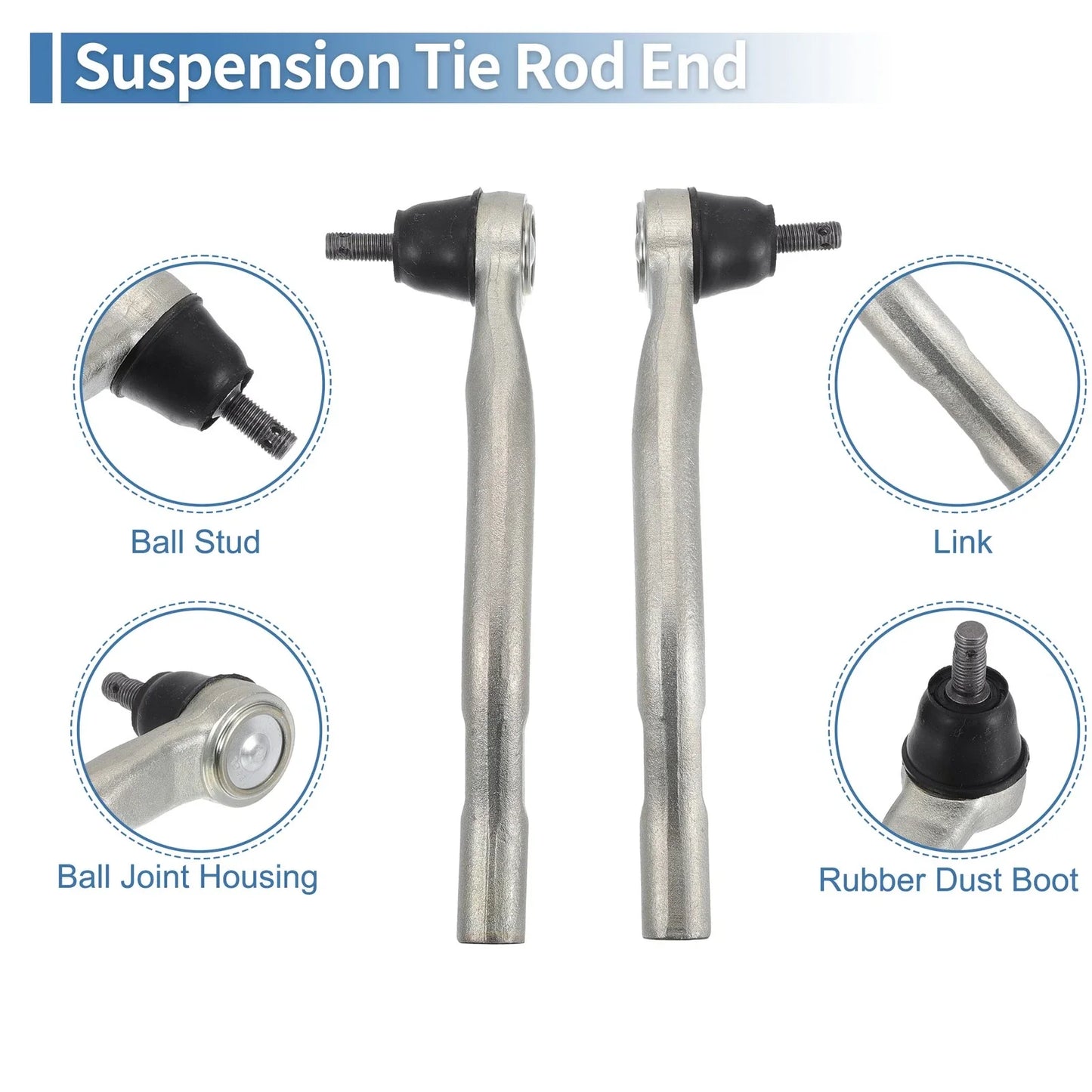 2 x Front Outer Tie Rod End Links for Acura CL TL (2001-2003)