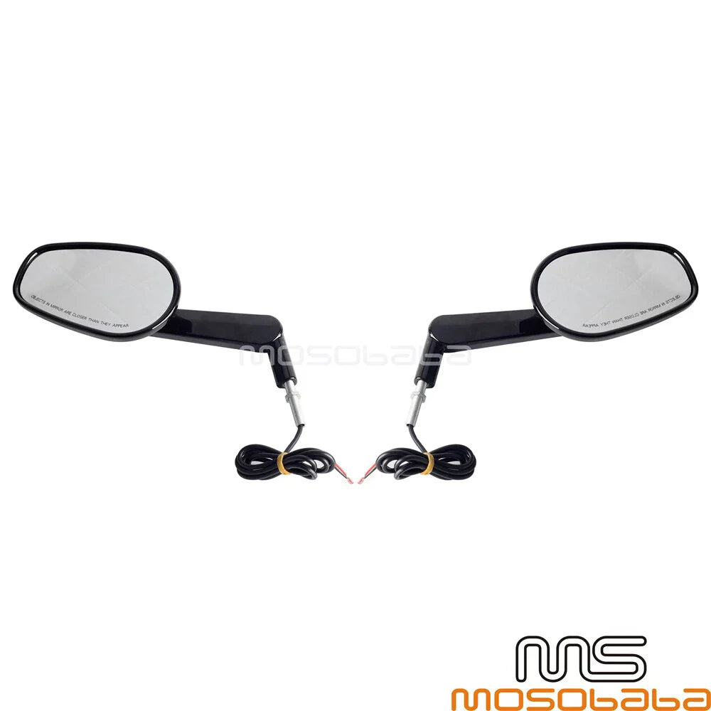 Black LED Turn Signal Mirrors for Harley V-Rod Muscle (2009-2017)