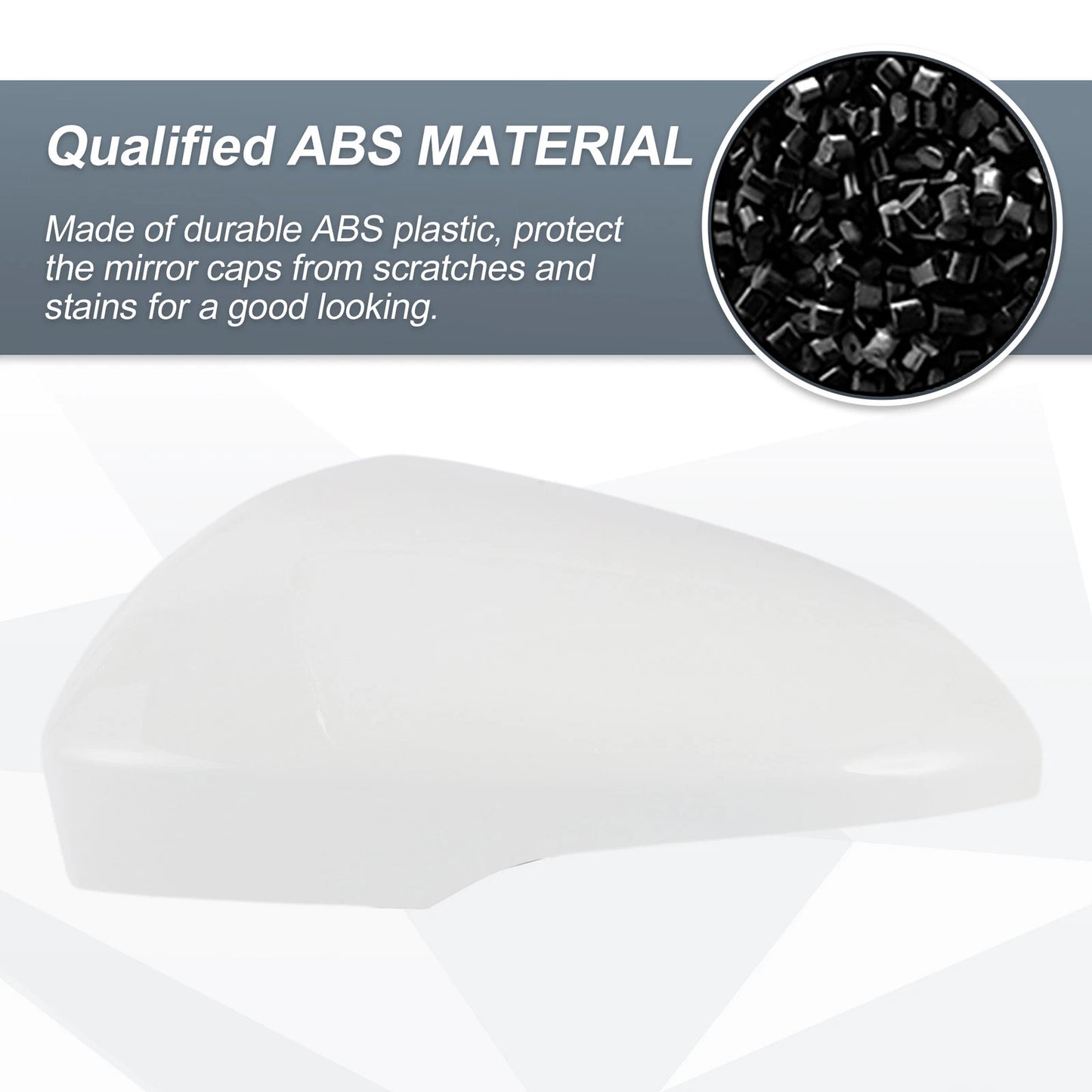 Left Side Mirror Cover Cap for Ford Fusion (2013–2019) - White, Turn Signal