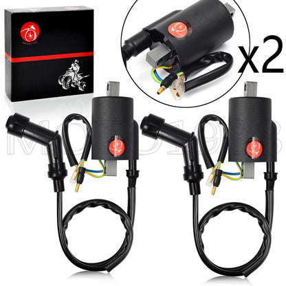 2X Ignition Coils & Spark Plug Caps for Honda CB350 CB450 CL350 CL450