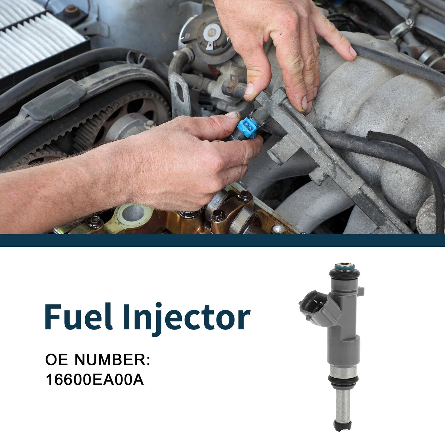 Fuel Injector No. 16600EA00A for Nissan Frontier 2.5 (2008–2019) 1 Pc Gray