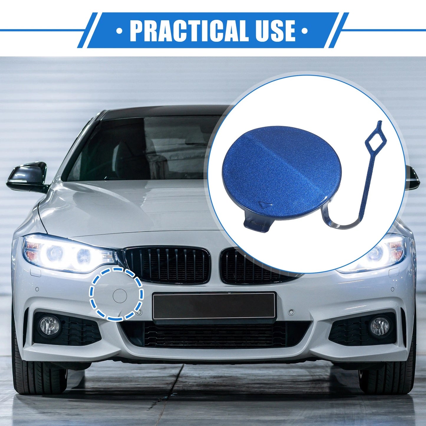 Tow Hook Eye Hole Cover Cap for BMW F32 F33 F40 (2012–2020) Blue Right