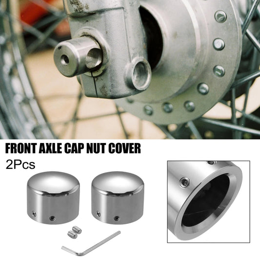 2 x Motorcycle Front Axle Nut Cover Axle Cap for Harley-Davidson