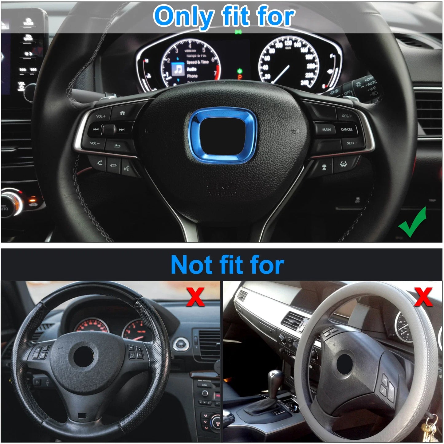 Steering Wheel Center Frame Cover Trim for Honda Accord (2018-2022) Blue
