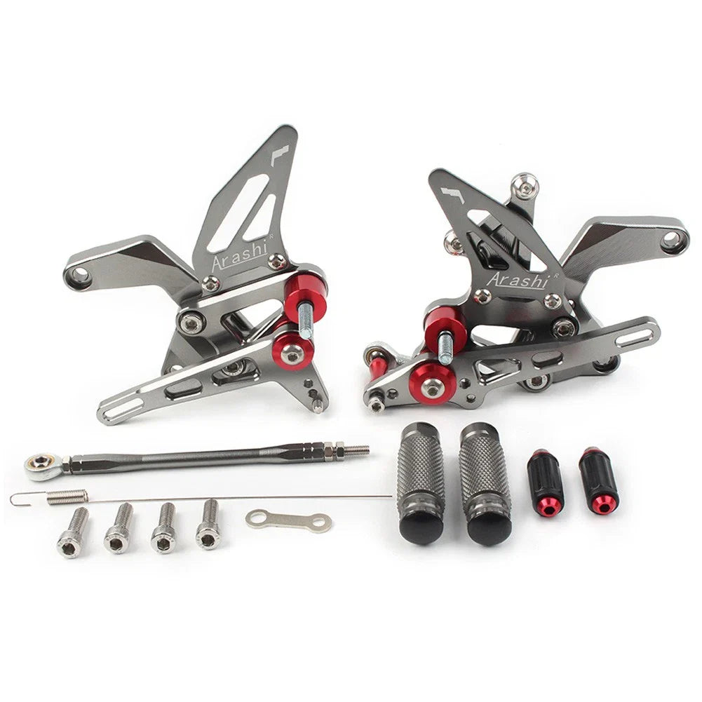 Rear Footpegs for Kawasaki Z900 2021-2023 - Grey Aluminum