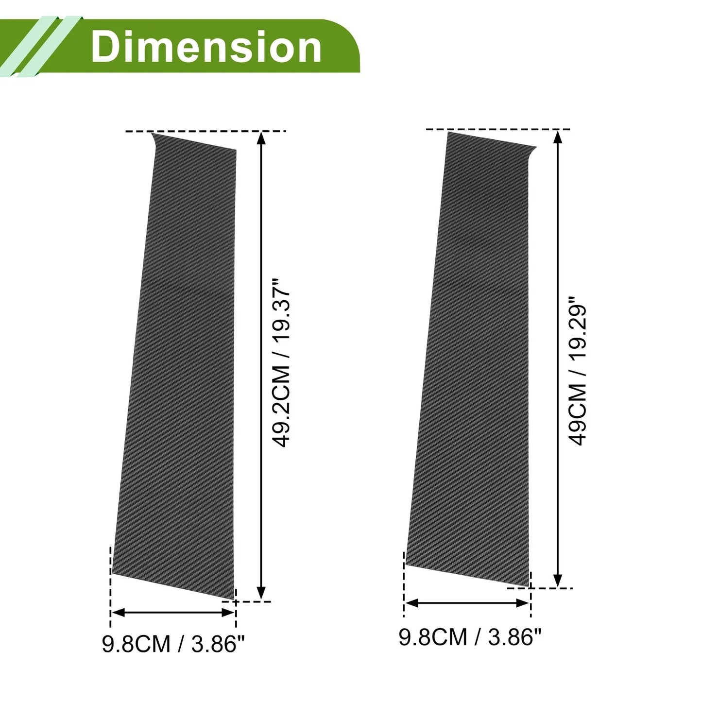 Door Pillar Window Trim for Chevy Silverado 2014-2019 Carbon Fiber Black