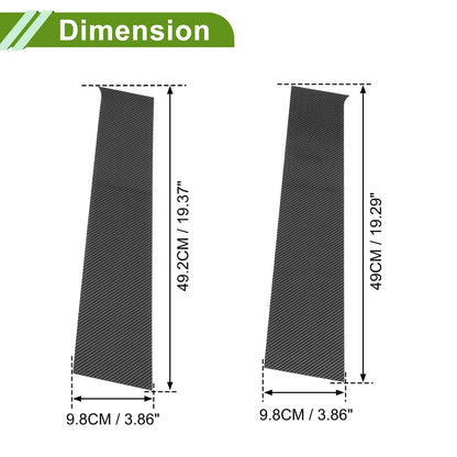 Door Pillar Window Trim for Chevy Silverado 2014-2019 Carbon Fiber Black