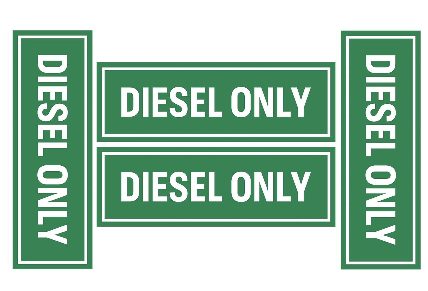 Set of 4 Diesel Only Vinyl Stickers for Trucks