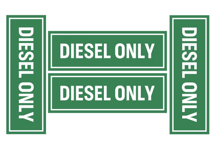 Set of 4 Diesel Only Vinyl Stickers for Trucks