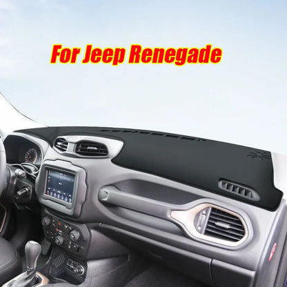 Dashboard Cover Dash Protector Pad Mat Black for Jeep Renegade (2015–2022)