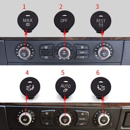 Set of 4 A/C Control Knob Covers for BMW 5 Series E60 E63 E64 (2005–2010)