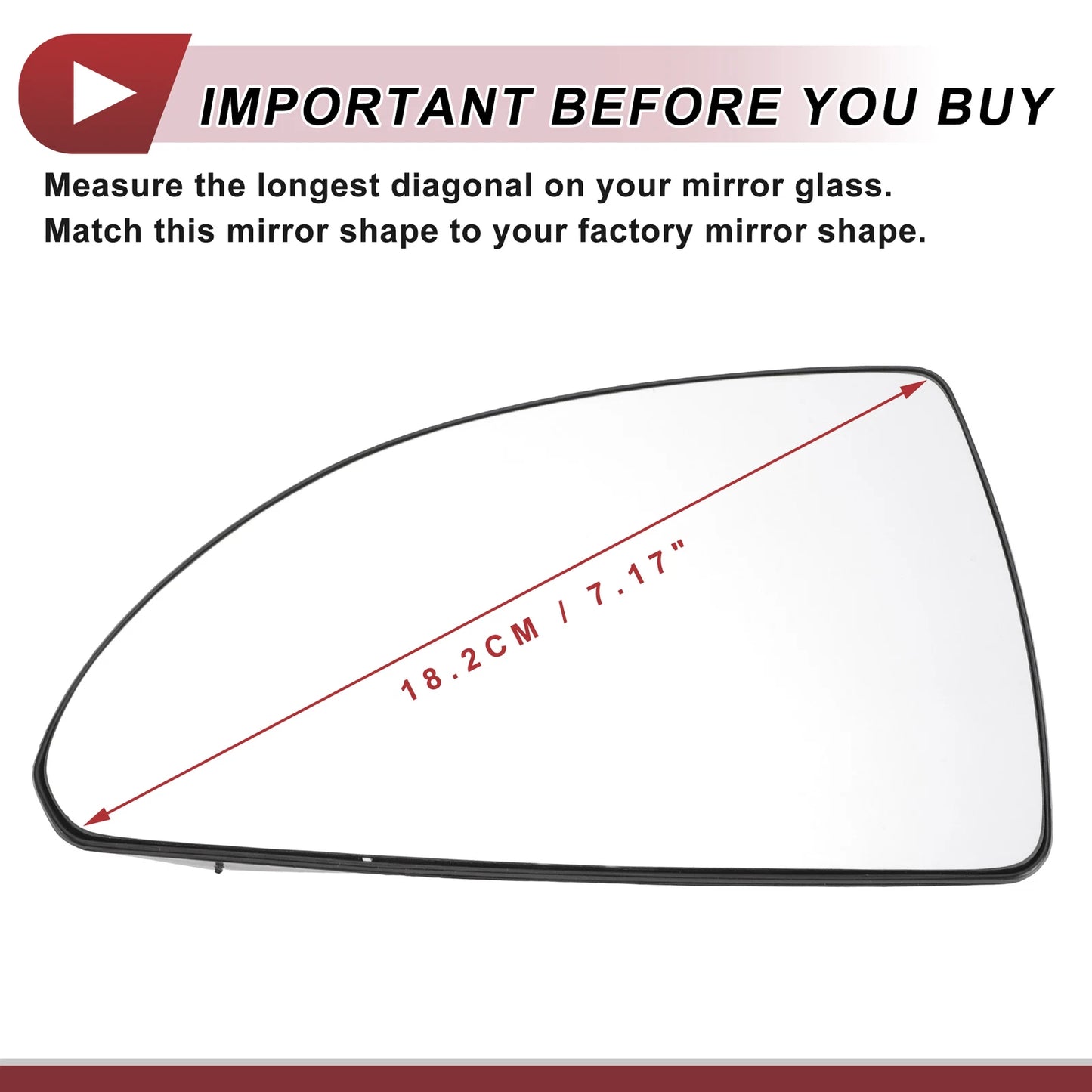 Left Driver Side Mirror Glass for Chevrolet Impala (2006–2013)