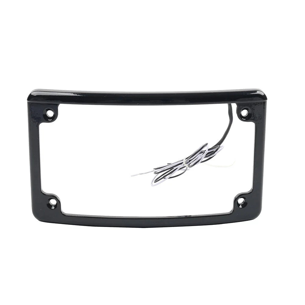 Black Rear License Plate Frame Bracket w/Light for Harley Touring (2009-2023)