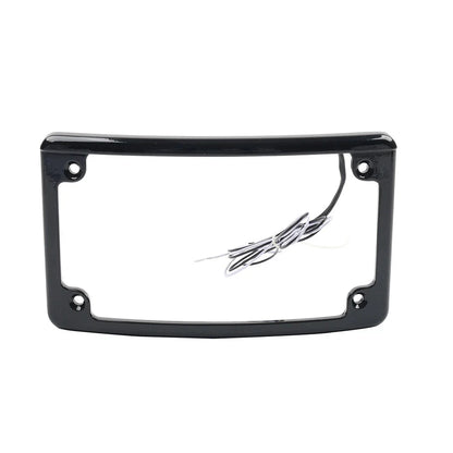 Black Rear License Plate Frame Bracket w/Light for Harley Touring (2009-2023)