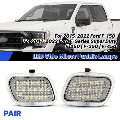 White LED Side Mirror Puddle Lights Ford F-150 (2015–2022)