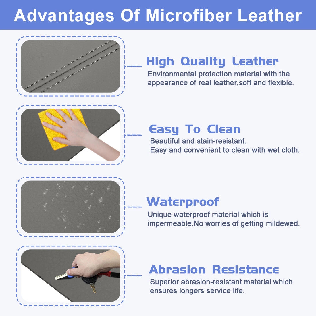 1 Pair Synthetic Leather Front Door Armrest Covers for Honda CR-V (2007-2012)