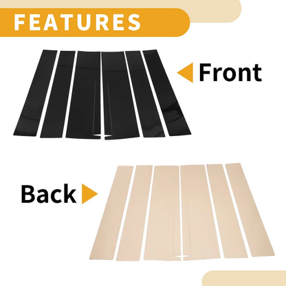 6 Pcs Door Pillar Window Trim for Honda STEPWGN (2022-2024) Black