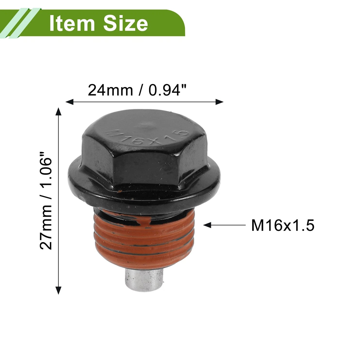 Set of 2 M16x1.5 Copper Oil Drain Plug with Gasket for Car Motorcycle